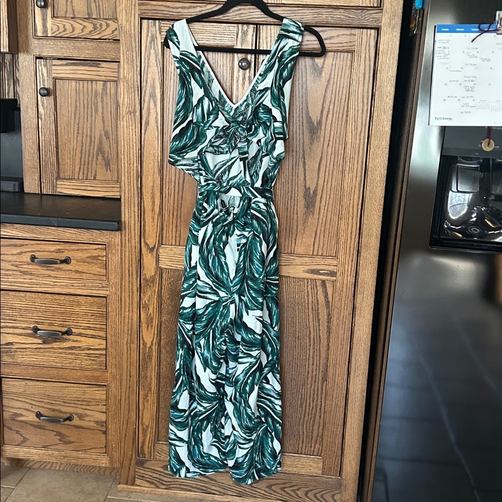 Who What Wear Palm Linen‎ Jumpsuit - Picture 9 of 12